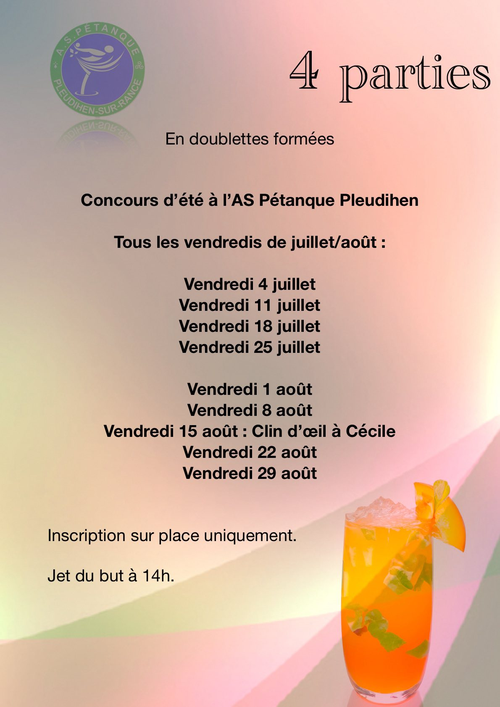 Concours de pétanque en Doublette - Pleudihen-sur-Rance
