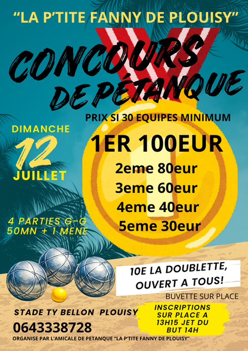 Concours de pétanque en Doublette - Plouisy