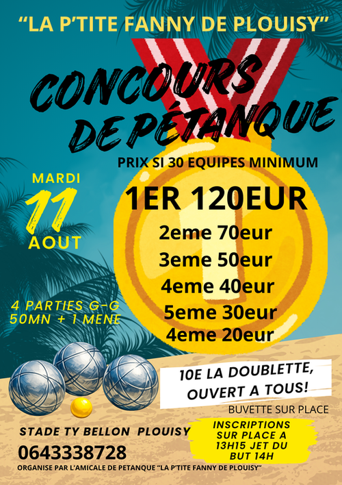 Concours de pétanque en Doublette - Plouisy