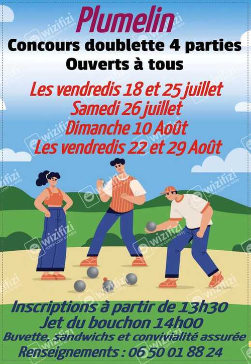 Concours de pétanque en Doublette - Plumelin