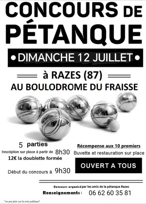 Concours de pétanque en Doublette - Razès