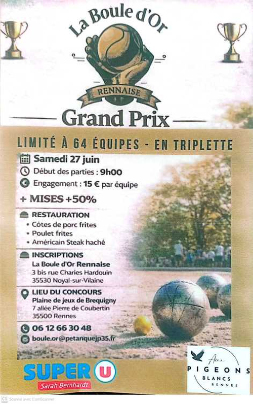 Concours de pétanque en Triplette - Rennes