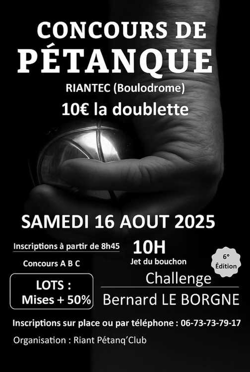 Concours de pétanque en Doublette - Riantec