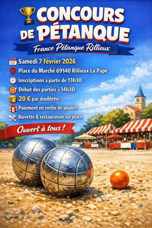 Concours de pétanque en Doublette - Rillieux-la-Pape