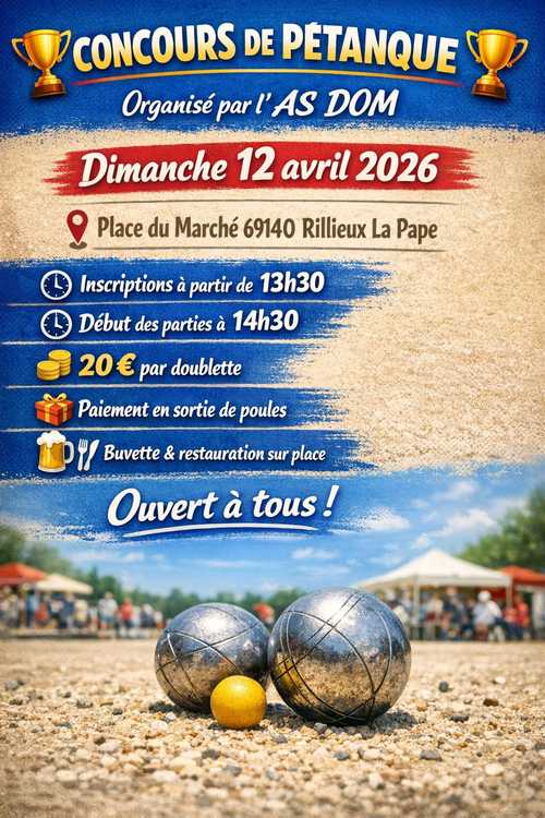 Concours de pétanque en Doublette - Rillieux-la-Pape