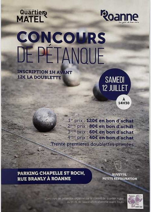 Concours de pétanque en Doublette - Roanne