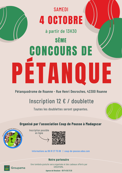 Concours de pétanque en Doublette - Roanne