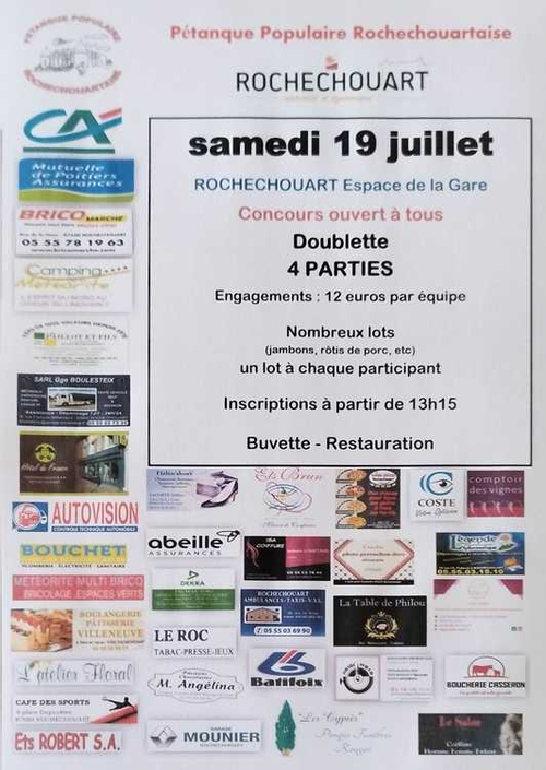 Concours de pétanque en Doublette - Rochechouart