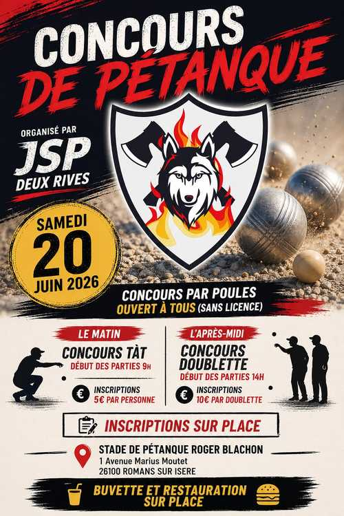 Concours de pétanque en Tête à tête - Romans-sur-Isère