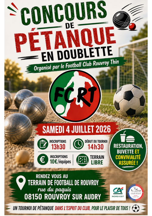 Concours de pétanque en Doublette - Rouvroy-sur-Audry