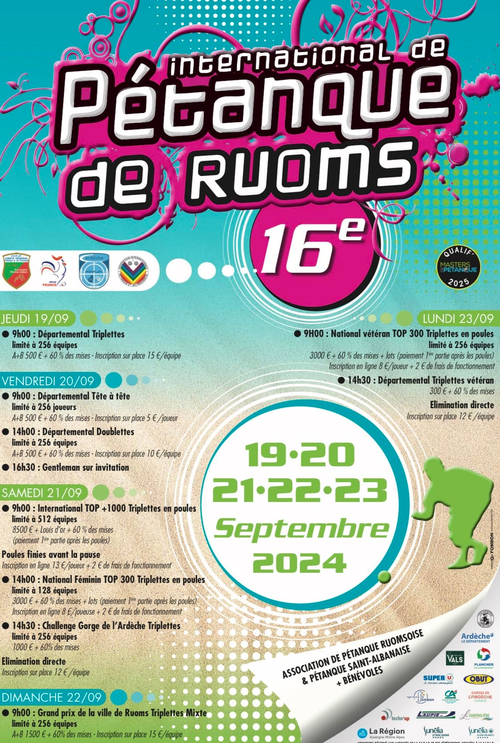 Concours de pétanque en Triplette - National TOP 300 - Ruoms