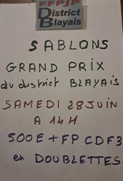 Concours de pétanque en Doublette - Sablons