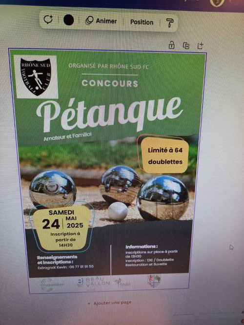 Concours de pétanque en Doublette - Saint-Andéol-le-Château