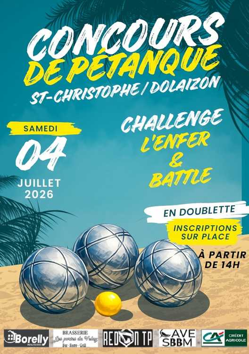 Concours de pétanque en Doublette - Saint-Christophe-sur-Dolaison