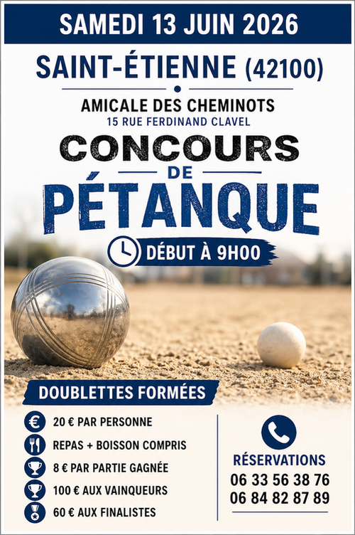 Concours de pétanque en Doublette - Saint-Étienne