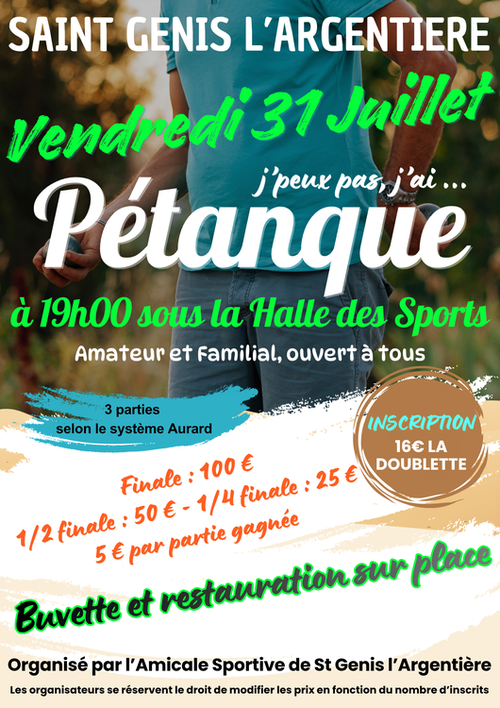 Concours de pétanque en Doublette - Saint-Genis-l'Argentière