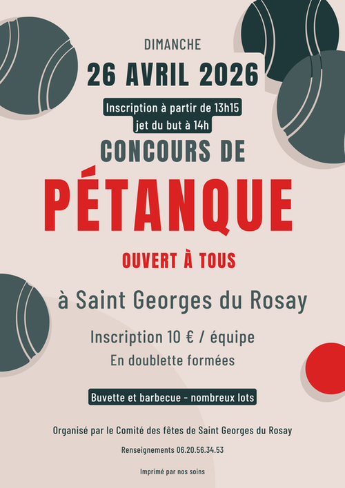 Concours de pétanque en Doublette - Saint-Georges-du-Rosay