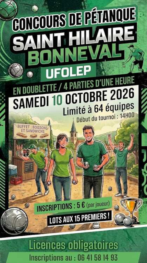 Concours de pétanque en Doublette - Saint-Hilaire-Bonneval