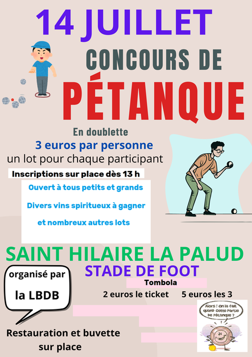 Concours de pétanque en Doublette - Saint-Hilaire-la-Palud