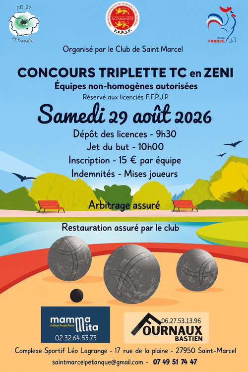 Concours de pétanque en Triplette - Départemental - SAINT MARCEL