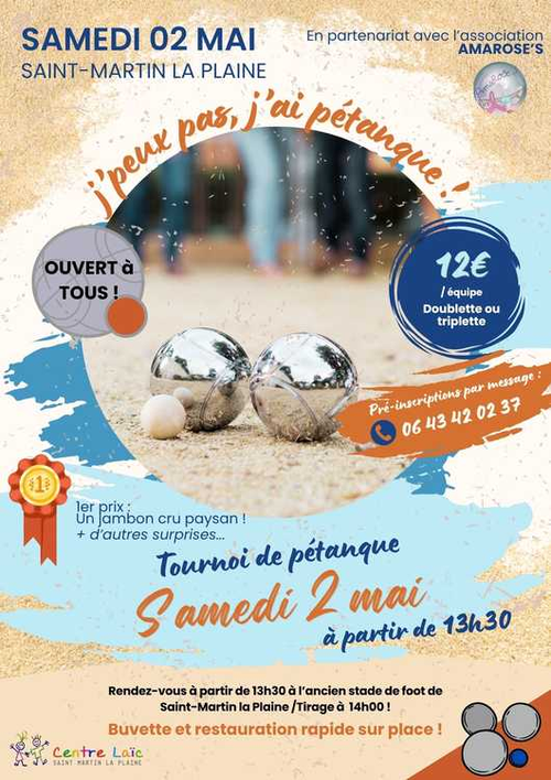 Concours de pétanque en Doublette - Saint-Martin-la-Plaine