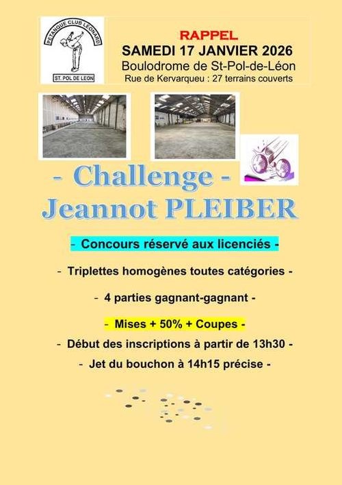 Concours de pétanque en Triplette - Départemental - Saint-Pol-de-Léon