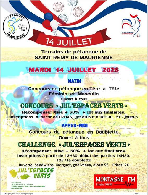 Concours de pétanque en Doublette - Saint-Rémy-de-Maurienne