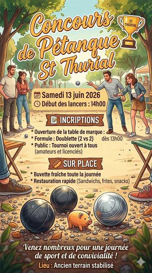 Concours de pétanque en Doublette - Saint-Thurial