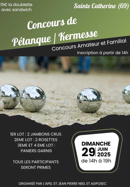 Concours de pétanque en Doublette - Sainte-Catherine