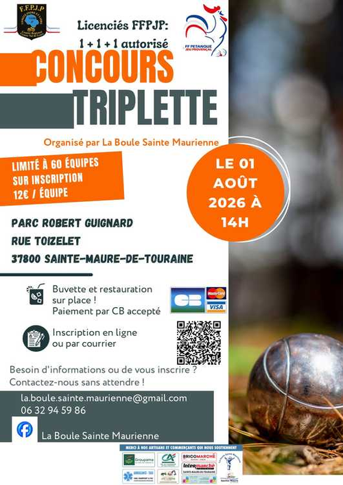 Concours de pétanque en Triplette - Départemental - Sainte-Maure-de-Touraine