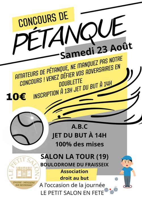 Concours de pétanque en Doublette - Salon-la-Tour