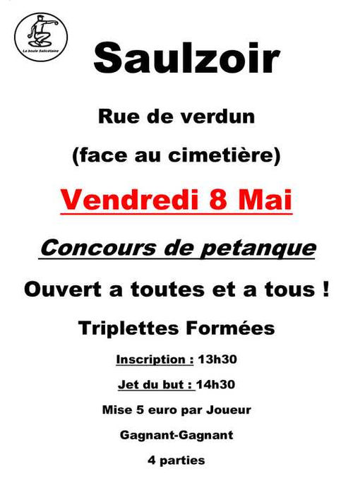 Concours de pétanque en Triplette - Saulzoir