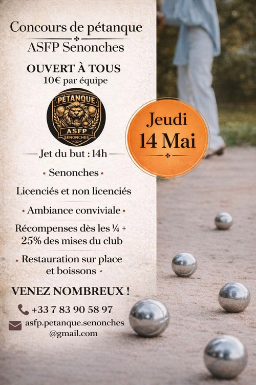 Concours de pétanque en Doublette - Senonches