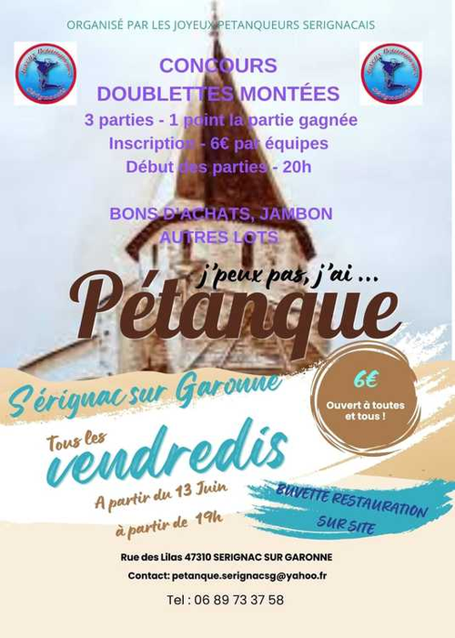 Concours de pétanque en Doublette - Sérignac-sur-Garonne
