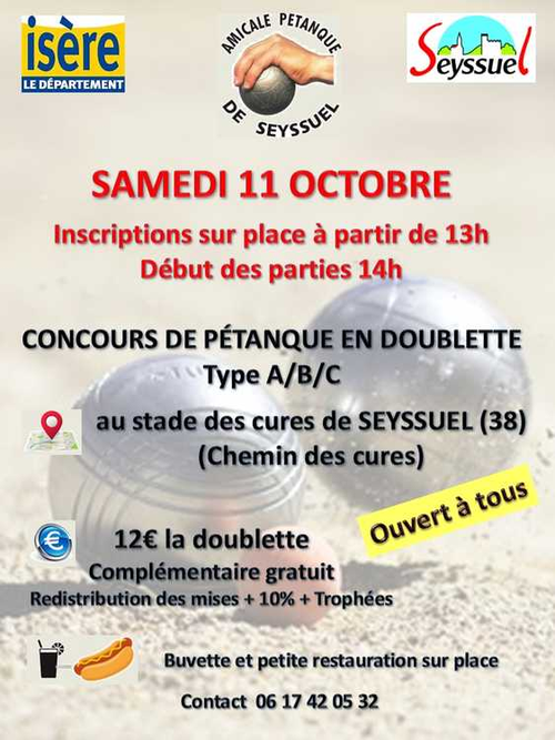 Concours de pétanque en Doublette - Seyssuel