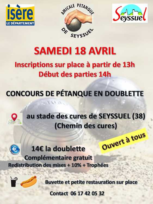 Concours de pétanque en Doublette - Seyssuel