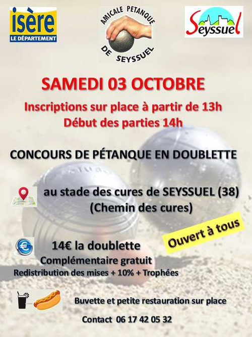 Concours de pétanque en Doublette - Seyssuel