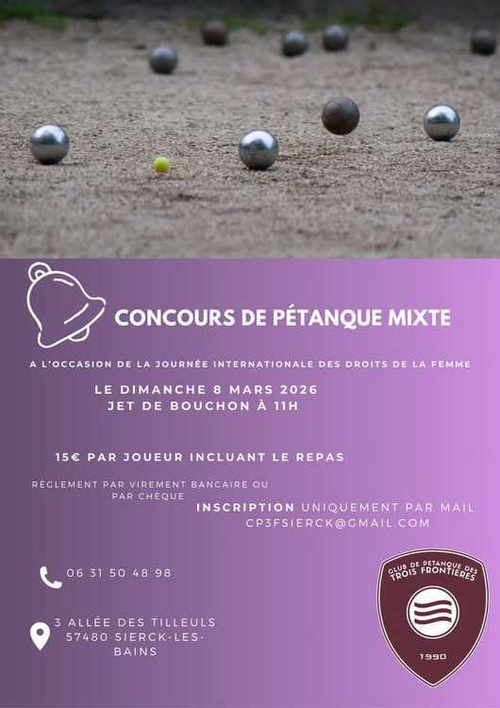 Concours de pétanque en Doublette Mixte - Sierck-les-Bains