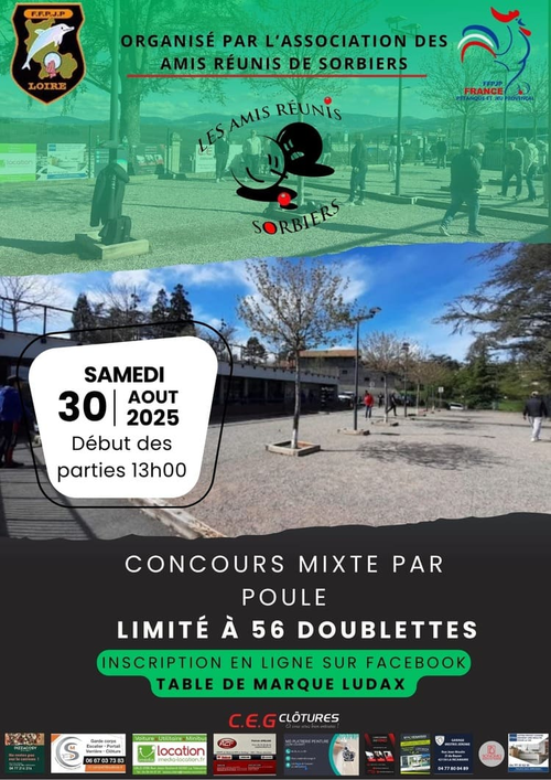 Concours de pétanque en Doublette Mixte - Départemental - Sorbiers