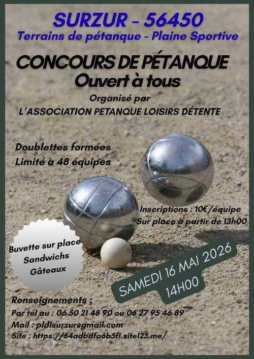 Concours de pétanque en Doublette - Surzur