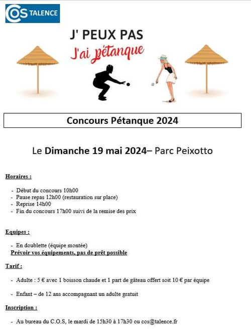 Concours de pétanque en Doublette - Talence