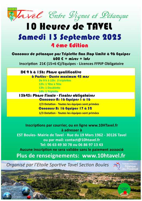 Concours de pétanque en Triplette - Tavel