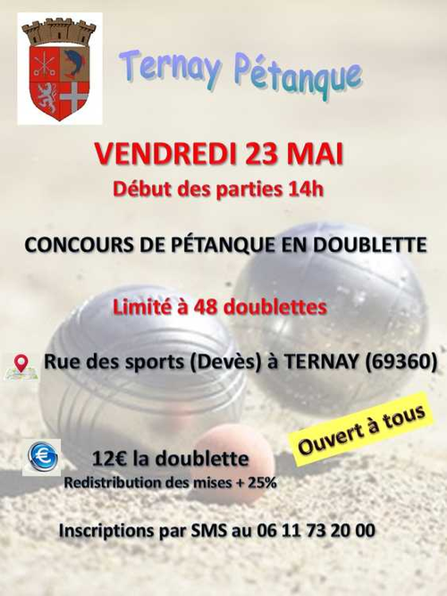Concours de pétanque en Doublette - Ternay