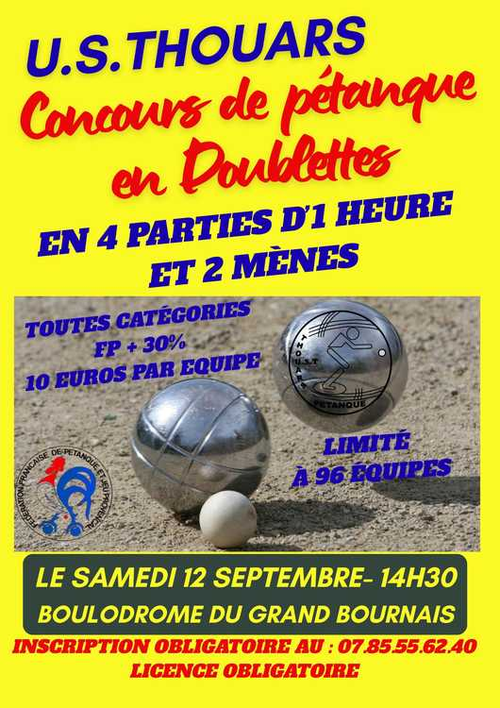 Concours de pétanque en Doublette - Thouars
