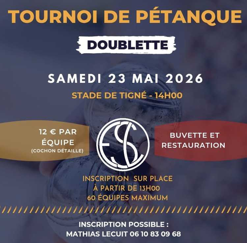 Concours de pétanque en Doublette - Tigné
