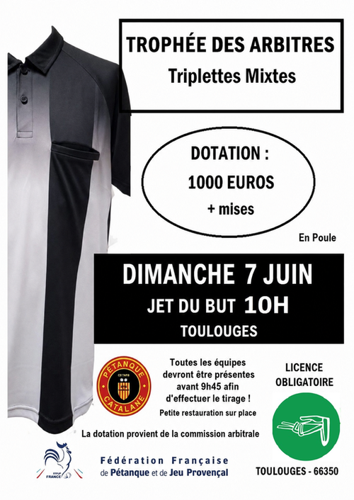 Concours de pétanque en Triplette Mixte - Départemental - TOULOUGES