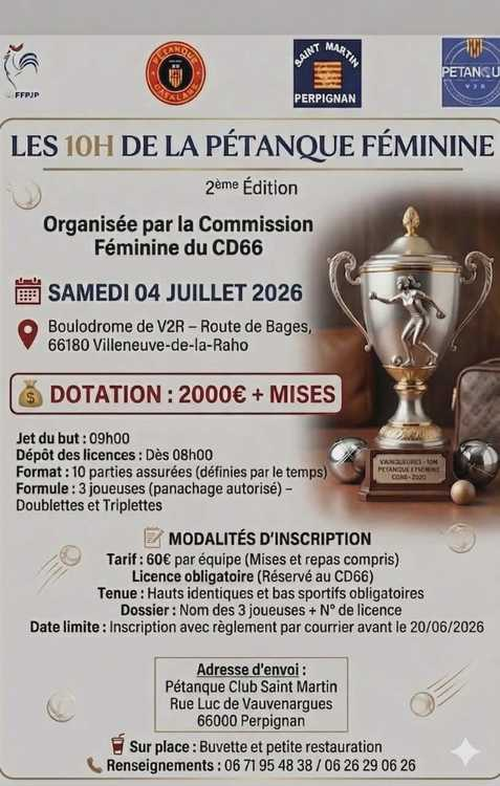 Concours de pétanque en En équipe - Départemental - V2R