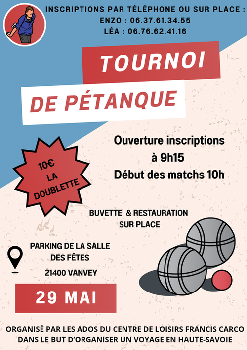 Concours de pétanque en Doublette - Vanvey