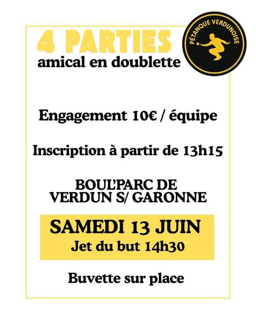 Concours de pétanque en Doublette - Verdun-sur-Garonne
