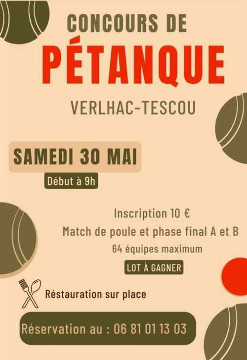Concours de pétanque en Doublette - Verlhac-Tescou